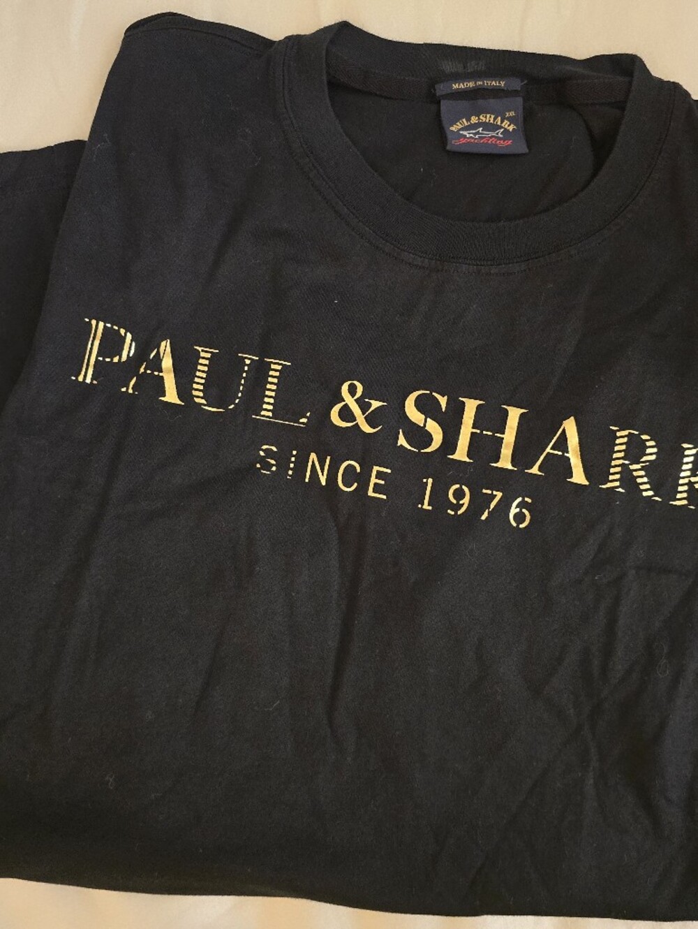 Paul & Shark Black T-Shirt with Gold Logo
